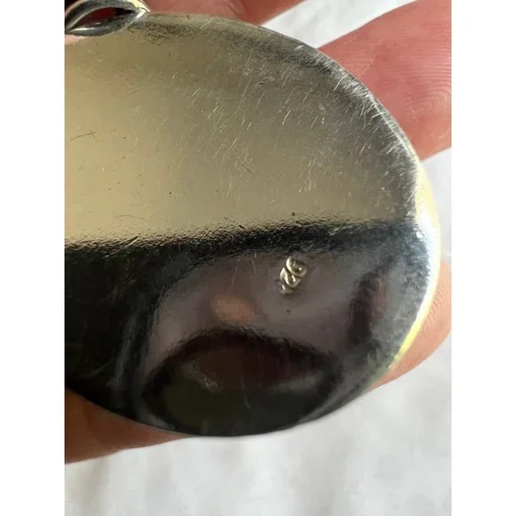 925 Vintage Style Rainbow Flash Moonstone POISON Locket Pendant Necklace - Picture 11 of 12